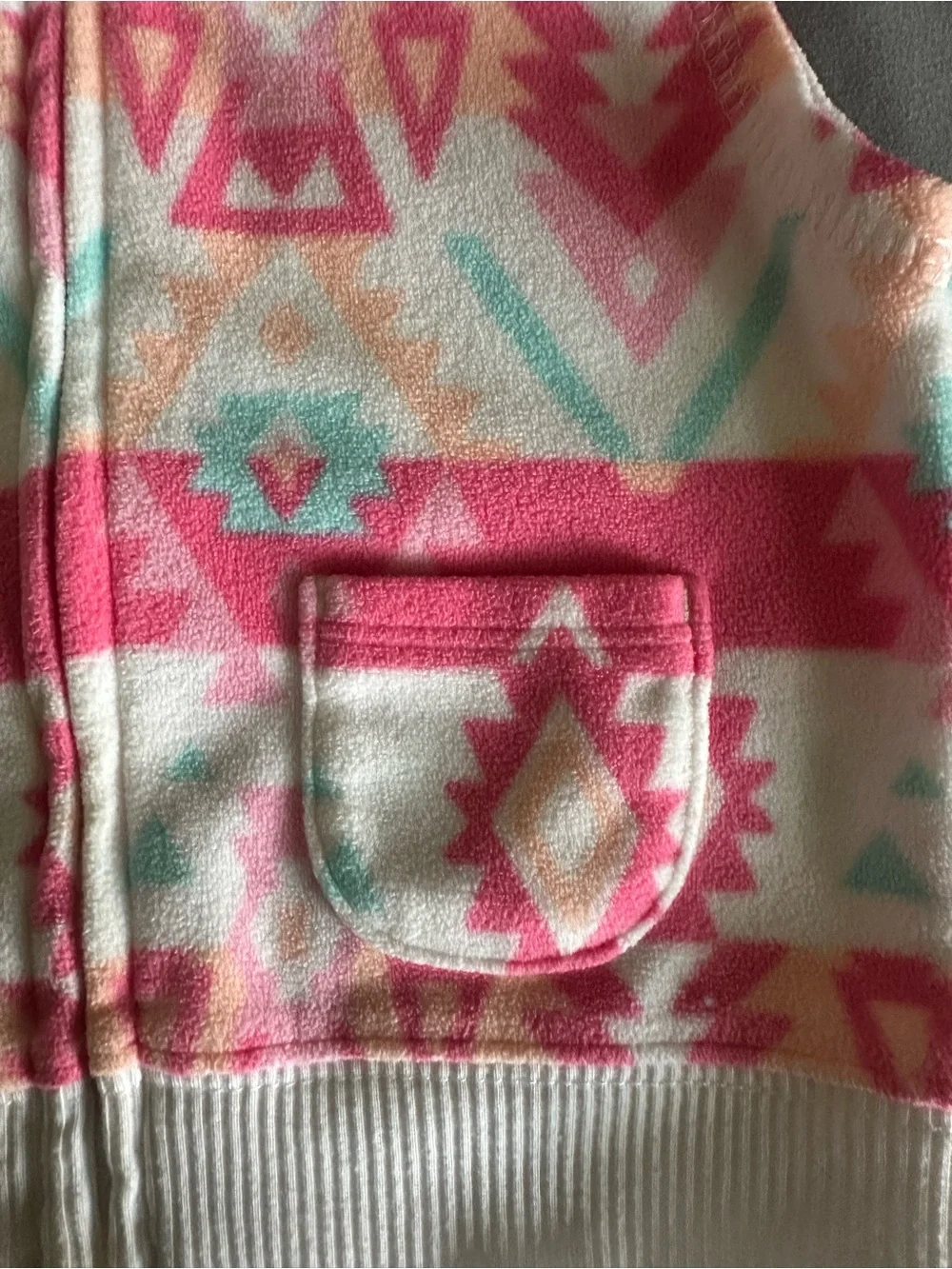 Carter's Pink Aztec Print Fleece Zip Up Vest Size 9M